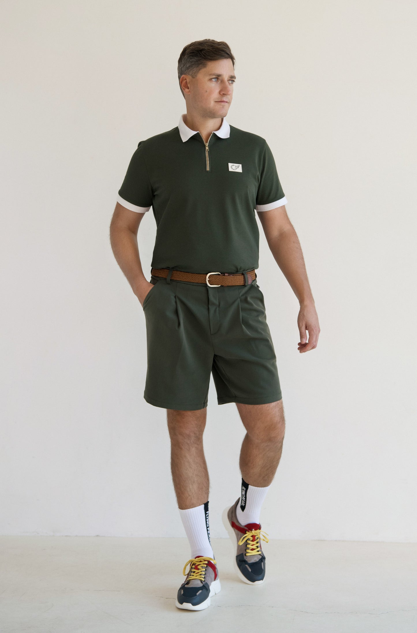 Regular Fit Polo - Green with white logo